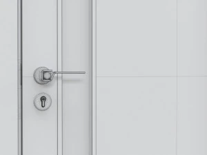 Modern Wooden Interior Door with Furniture 002 3D Model