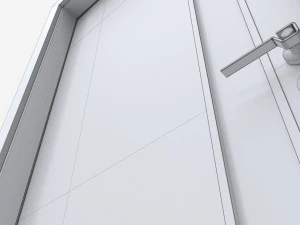 Modern Wooden Interior Door with Furniture 002 3D Model