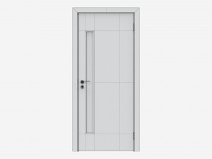 Modern Wooden Interior Door with Furniture 002 3D Model