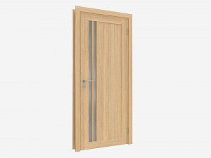 Modern Wooden Interior Door with Furniture 003 3D Model