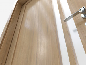 Modern Wooden Interior Door with Furniture 003 3D Model