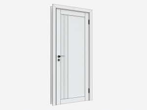 Modern Wooden Interior Door with Furniture 003 3D Model