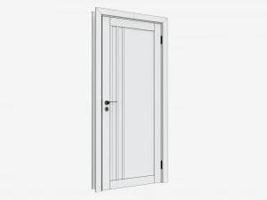 Modern Wooden Interior Door with Furniture 003 3D Model