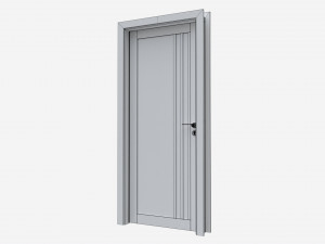 Modern Wooden Interior Door with Furniture 003 3D Model