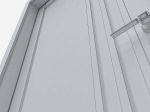 Modern Wooden Interior Door with Furniture 003 3D Model