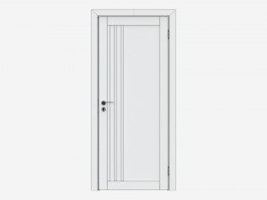 Modern Wooden Interior Door with Furniture 003 3D Model