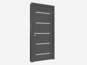 Modern Wooden Interior Door with Furniture 004 3D 模型