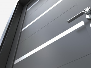 Modern Wooden Interior Door with Furniture 004 3D 模型