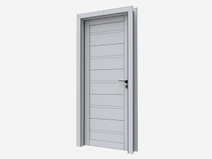 Modern Wooden Interior Door with Furniture 004 3D 模型