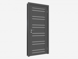 Modern Wooden Interior Door with Furniture 005 3D Model