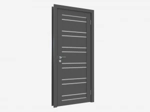 Modern Wooden Interior Door with Furniture 005 3D Model