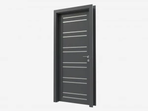 Modern Wooden Interior Door with Furniture 005 3D Model