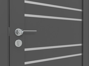 Modern Wooden Interior Door with Furniture 005 3D Model