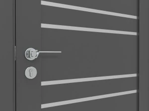 Modern Wooden Interior Door with Furniture 005 3D Model