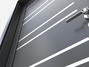 Modern Wooden Interior Door with Furniture 005 3D Model