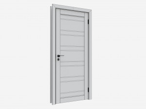 Modern Wooden Interior Door with Furniture 005 3D Model