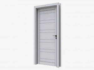 Modern Wooden Interior Door with Furniture 005 3D Model