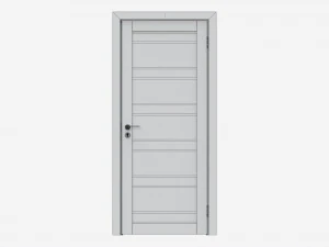 Modern Wooden Interior Door with Furniture 005 3D Model