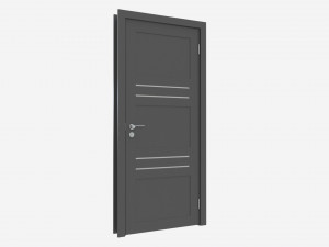 Modern Wooden Interior Door with Furniture 006 3D Model