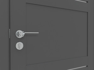 Modern Wooden Interior Door with Furniture 006 3D Model