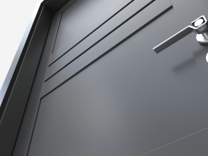 Modern Wooden Interior Door with Furniture 006 3D Model