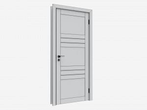 Modern Wooden Interior Door with Furniture 006 3D Model