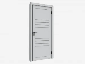 Modern Wooden Interior Door with Furniture 006 3D Model