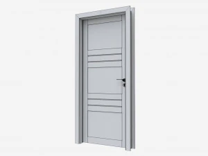 Modern Wooden Interior Door with Furniture 006 3D Model