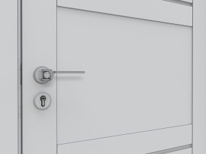 Modern Wooden Interior Door with Furniture 006 3D Model