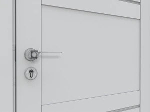 Modern Wooden Interior Door with Furniture 006 3D Model