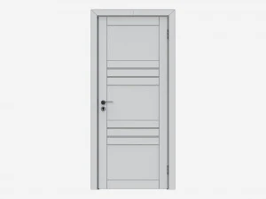 Modern Wooden Interior Door with Furniture 006 3D Model