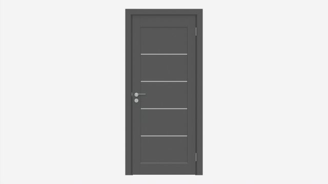 Modern Wooden Interior Door with Furniture 007 3D Модель .c4d .max .obj .3ds .fbx .stl .blend 