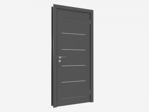 Modern Wooden Interior Door with Furniture 007 3D Модель