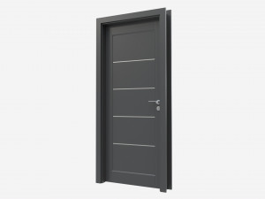 Modern Wooden Interior Door with Furniture 007 3D Модель