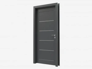 Porte int&eacute;rieure moderne en bois avec meubles 007 Modèle 3D