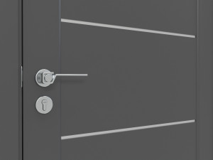 Modern Wooden Interior Door with Furniture 007 3D Модель