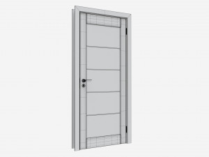 Modern Wooden Interior Door with Furniture 007 3D Модель