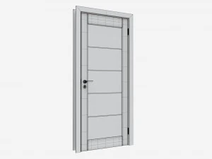 Porte int&eacute;rieure moderne en bois avec meubles 007 Modèle 3D