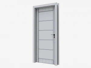 Porte int&eacute;rieure moderne en bois avec meubles 007 Modèle 3D