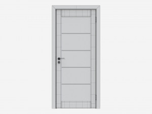 Modern Wooden Interior Door with Furniture 007 3D Модель