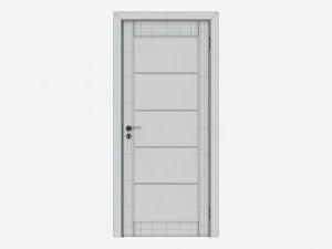 Porte int&eacute;rieure moderne en bois avec meubles 007 Modèle 3D