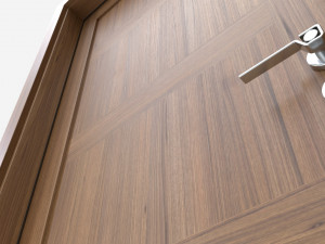 Modern Wooden Interior Door with Furniture 008 Model 3D