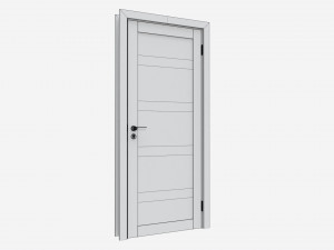 Modern Wooden Interior Door with Furniture 008 Model 3D