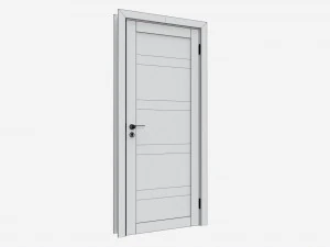 Modern Wooden Interior Door with Furniture 008 3D Model