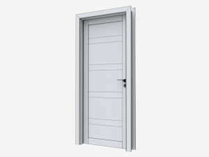Modern Wooden Interior Door with Furniture 008 Model 3D