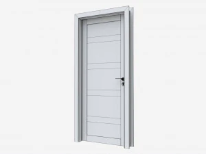 Modern Wooden Interior Door with Furniture 008 3D Model