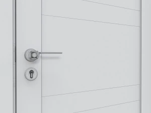 Modern Wooden Interior Door with Furniture 008 3D Model