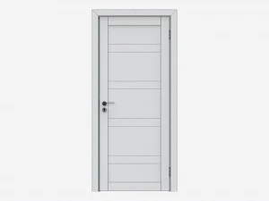 Modern Wooden Interior Door with Furniture 008 3D Model