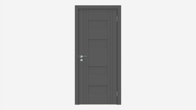 Modern Wooden Interior Door with Furniture 009 3D Model .c4d .max .obj .3ds .fbx .stl .blend 