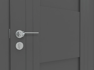 Modern Wooden Interior Door with Furniture 009 3D Model